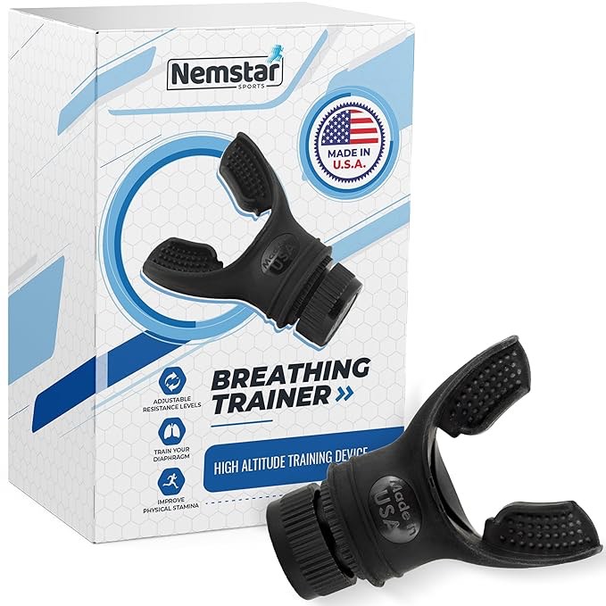 NEMSTAR Breathing Trainer — Lung Exerciser Device for Upgrading Your Lung Capacity - Inspiratory Muscle Trainer for Enhancing Overall Performance - Lung Breathing Exerciser for Training