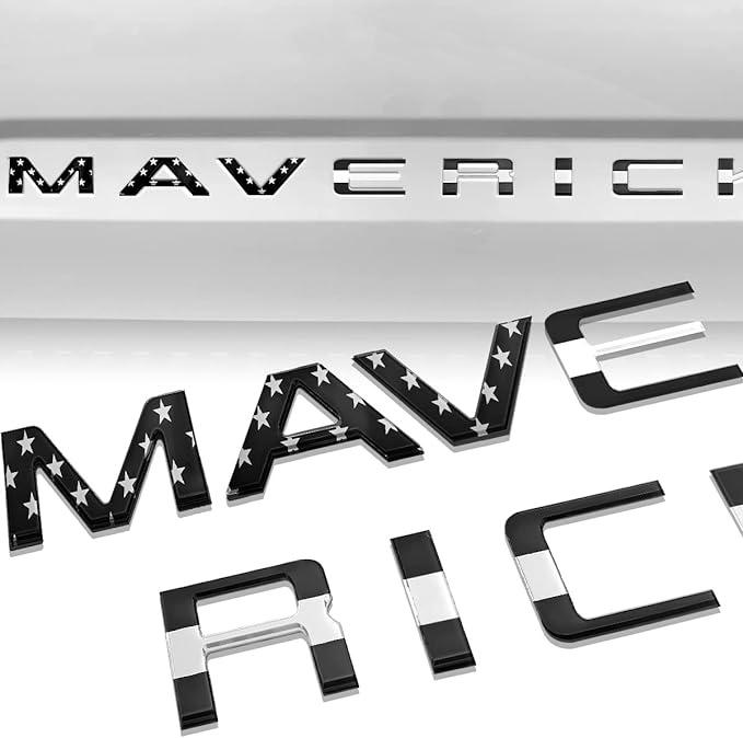 Tailgate Insert Letters Compatible for 2022 2023 Maverick 3M Adhesive & 3D Raised Tailgate Decal Letters (Black American Flag)