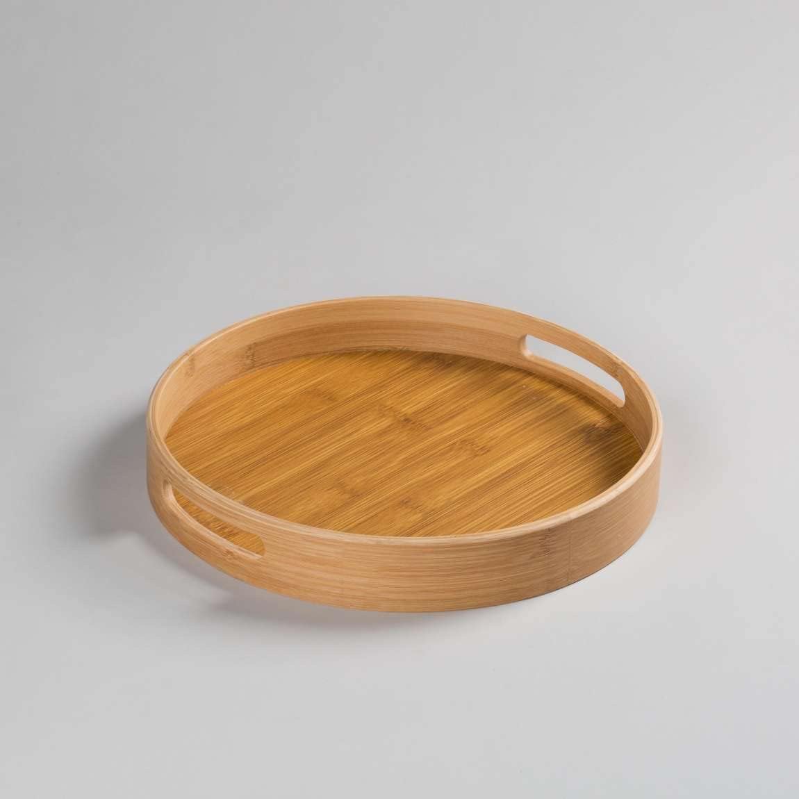 Large Round Coffee Table Tray - Round Decorative Tray for Coffee Table - Wood Coffee Table Tray - Round Ottoman Tray Decor - Round Coffee Table Trays for Living Room - Decorative Trays for Home Decor