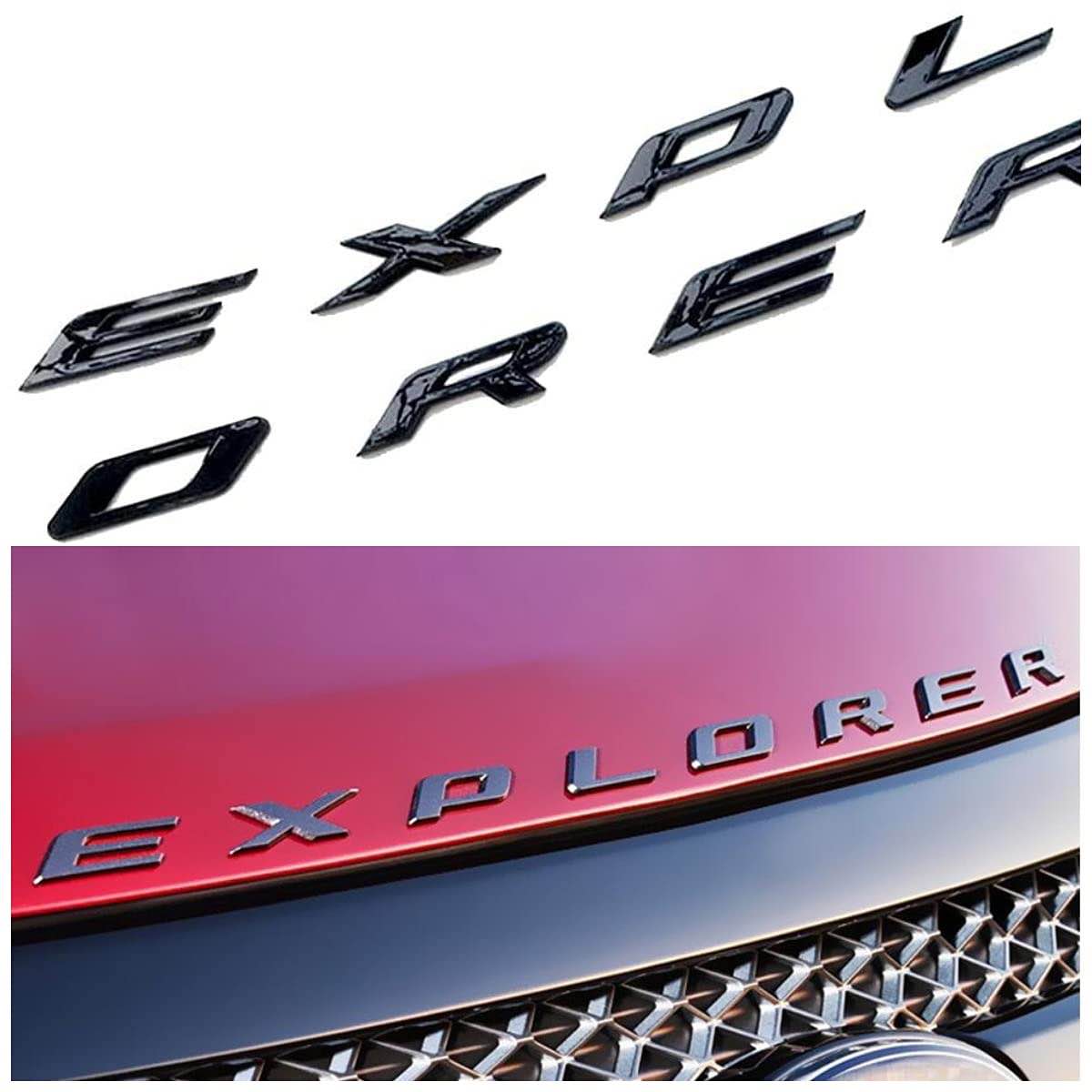 Front Hood Insert Letters Rear Emblems, Plastic Inserts with 3M Adhesive Backing Replacement for 2011-2020 2021 2022 Stickers?Gloss Black?