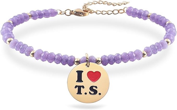 Melix Home Taylor Merch Swift Bracelet, I’m a Swiftie Gifts For Fans Teen Girls Daughter Women, Cute Natural Stone Bracelets For Swiftie