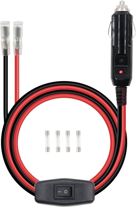 Replacement Cigarette Lighter Male Plug with Leads 12V Male Cigar Plug 15A Fused Cigarette Lighter Socket Cord Car Adapter