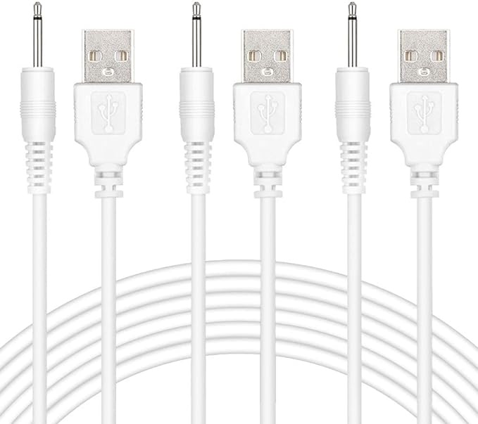 3-Pack Replacement Vibrator Charger Cable Wand Charger, 2.5mm Wand Vibrating Massager Charger USB Cable Compatible with Wand Vibrator
