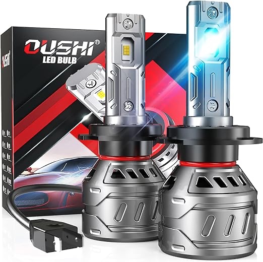 OUSHI LED Bulb — H7 LED Bulbs Extremely Bright 14000LM 70W 6000K Xenon White, Waterproof Mini Design All-in-One Conversion Kit for Car Headlight Bulbs Replacement (2 Pieces) — Content May Vary