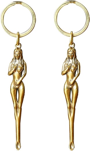 2 Pieces Brass Ear Spoon Mini Sampling Spoons Mini Shovel Ear Spoon with keychain Vintage Necklace Pendant Charms for Women (goddessB)