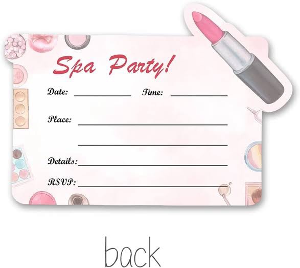Spa Party Birthday Invitations Shaped Fill-In Invitations Set of 15 with Envelopes Colorful Makeup Invites Cards Party Celebration Supplies Decoration for Girls Women