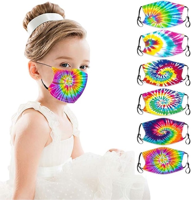 Micyon 6Pcs Girls Cute Dyed Face Bandanas Breathable Washable Cotton Cloth Anti Fog Pollutants Dust Smoke for Outdoor Running School