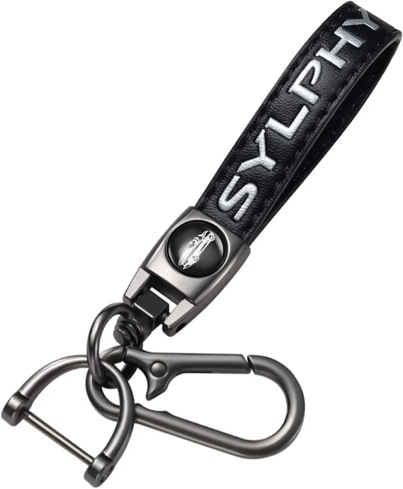 Genuine Leather Car Keychain for Nissan Sylphy Keychains with Car Logo Key Chain for Man and Woman Universal Keyring car Accessories