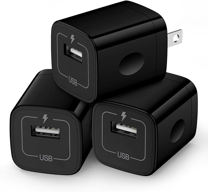 HP 3 Pack One port USB wall charger (Black)