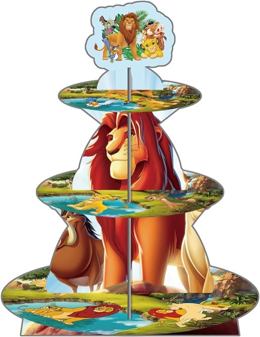 Cupcake Stand, 3 Tier Lion King Theme Dessert Stand, Lion King Party Centerpiece, Party Decoration Supplies for Kids Adults Birthday