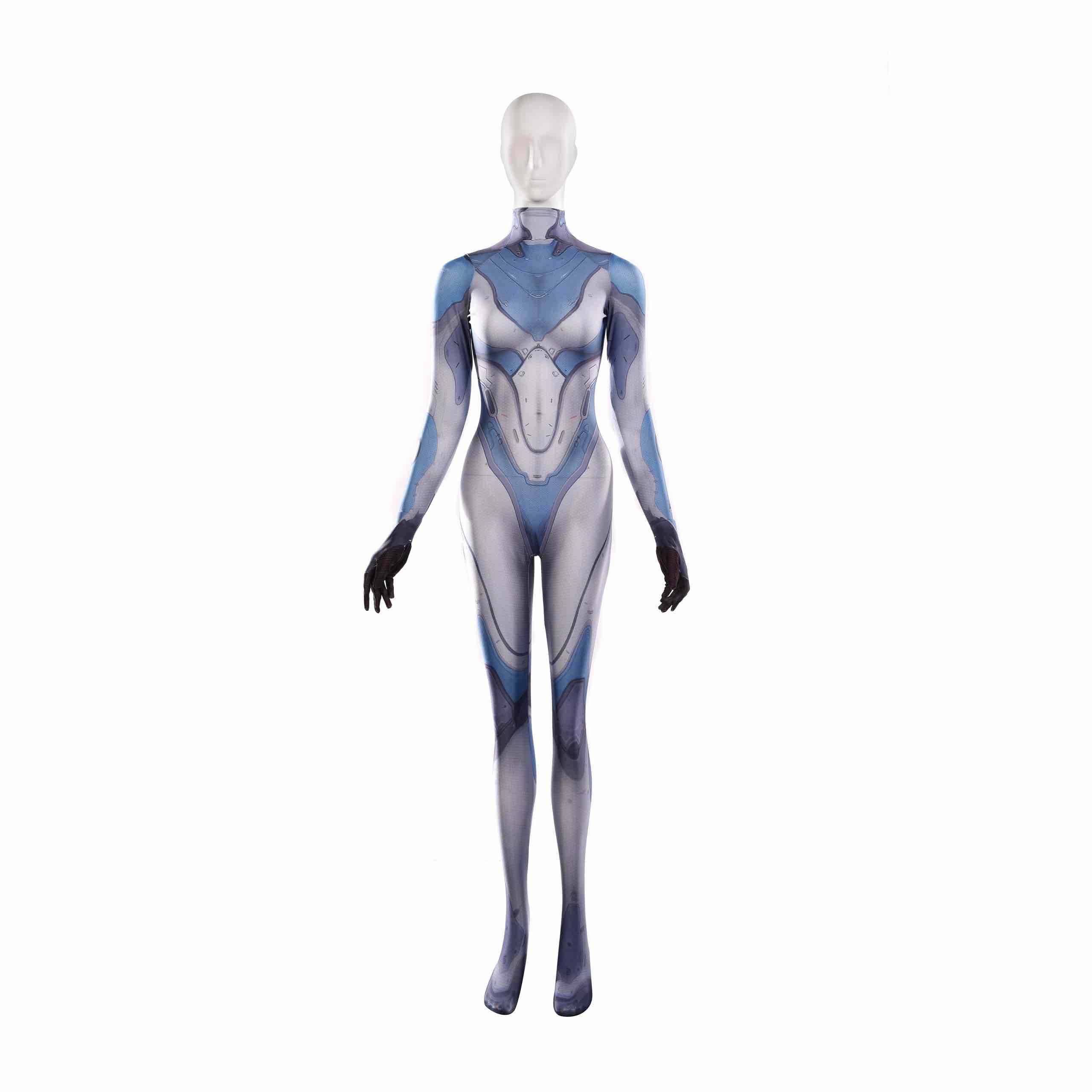 White and Blue StarCraft Halloween Costume — Unisex Adult/Children Role Playing Set (White, Adult-XL)