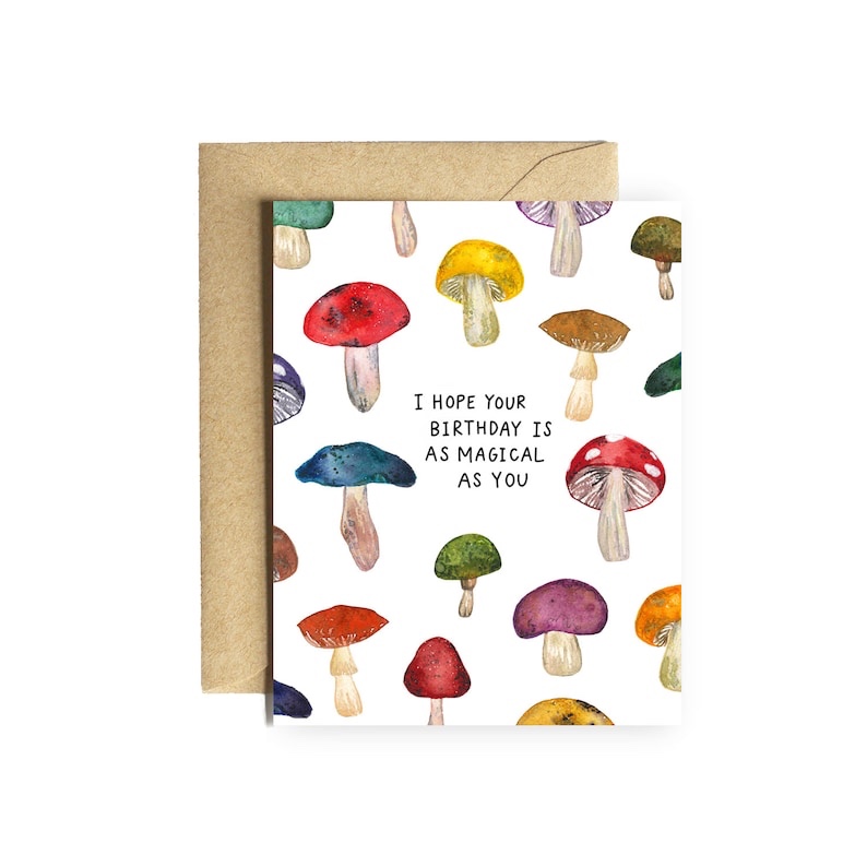 NVBGifts Your Birthday Is As Magical As You Card - Birthday Congrats Card - Funny Mushroom Card - Anniversary Card For Him Her