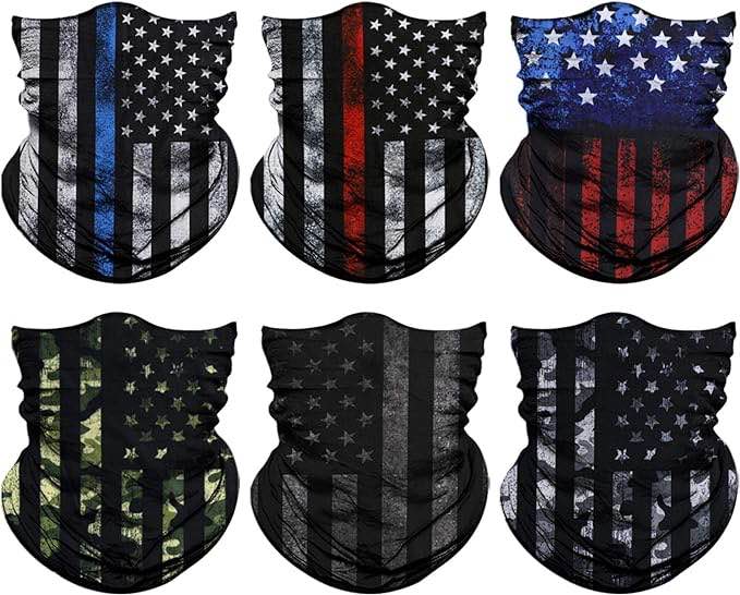 iv18yaee Bandana Neck Gaiters Headwear Face Mask Scarf Uv Women -Thin Blue Line American Flag