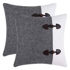 VERTKREA Grey Pillow Covers, Set of 2 Farmhouse Decorative Throw Pillow Covers, Modern Pillow Cover for Sofa Couch Bed, 20x20 Inch