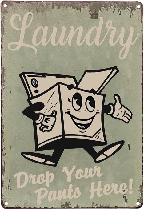 Retro Metal Sign Home Bathroom Laundry Decor Wash Room Signs 8X12 Inch