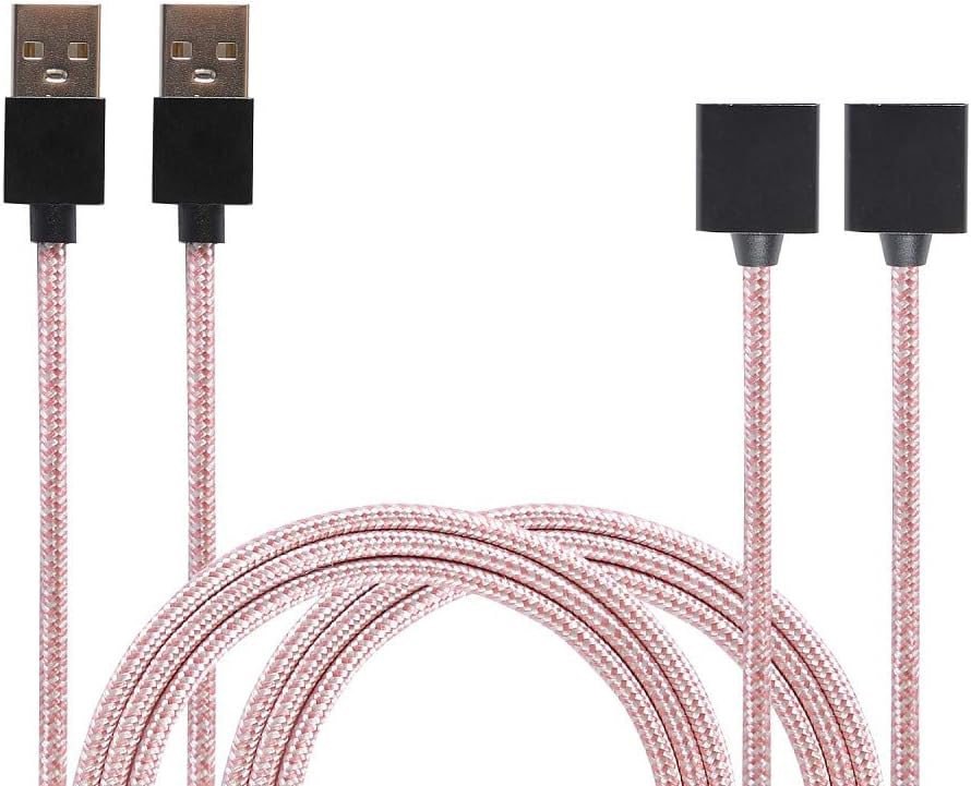 DRgo Premium Nylon Magnetic USB Charger Cable, 2.6ft. Pink