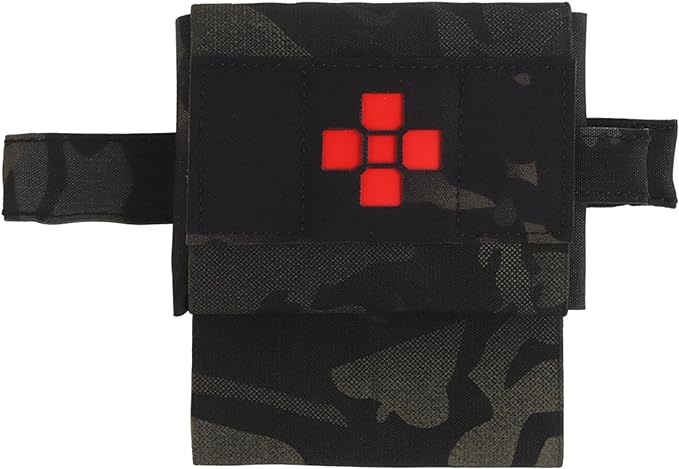 2-in-1 Micro Med Kit Medical Pouch Tactical Mini First Aid Pouch Empty Small IFAK Pouch Compact Medical Pouch EDC Bag with Tourniquet Holder |MOLLE Belt IFAK Micro Trauma Kit Pouch 