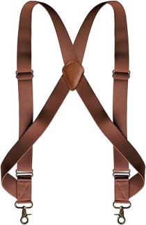 HNYIODA Men's Suspender Heavy Duty 2 Hooks Suspenders for Men 1.4 Inch Side Hook Adjustable Belt Loops for Big and Tall Men
