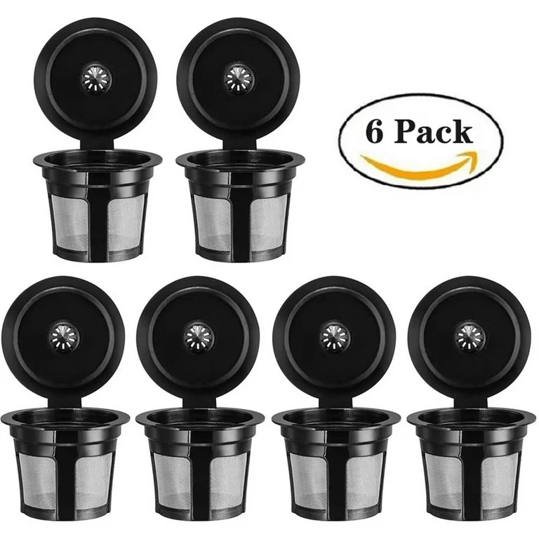 6 Pieces Refillable Coffee Cups Filter for Keurig 2.0 Brewers (Content May Vary)