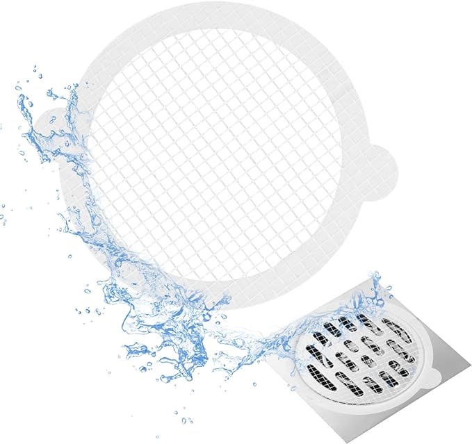 AIYUENCICI Disposable Shower Drain Hair Catcher, 25PCS Hair Catchers Mesh Stickers Hair Stopper Strainer Filter, Drain Cover for Shower, Bathtub, Sink, Bathroom, Kitchen, Sewer