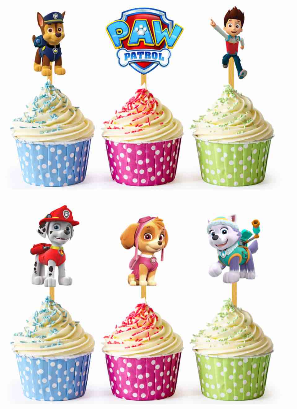 24 Pieces Cupcake Topper Picks (Paw Patrol)