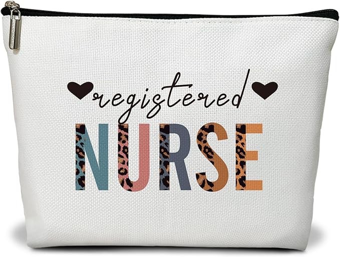 putopiz Registered Nurse Makeup Bag for Women, Appreciation Gift for Nurse Practitioner RN, Graduation Gift for Nursing Medical Student Makeup Zipper Bag, Nurses Week Travel Toiletry Pouch - a04