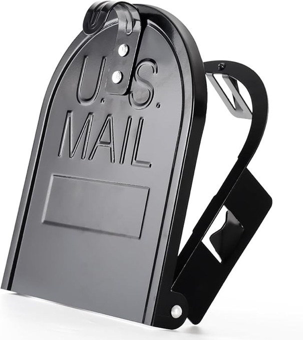 YLOVAN Magnetic Mailbox Door Replacement, 8 Inch (Width) by 10 Inch (Height) - Cast Aluminum Door and Frame with 2 Pcs Mailbox Numbers - Black