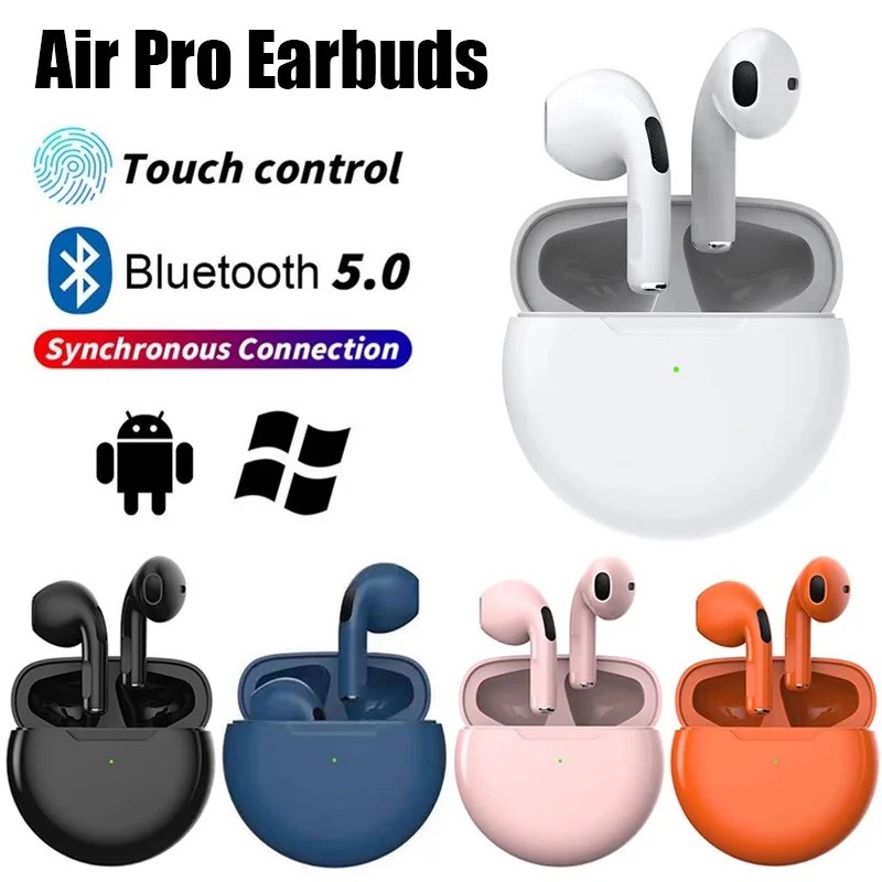 TWS Pro 6 Wireless Bluetooth Earphones Headphones with Mic 9D Stereo HiFi Earbuds for Xiaomi Samsung Android Headset
