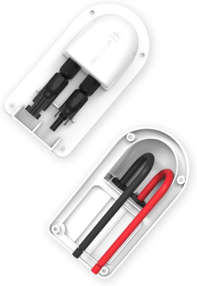 Solar Double Cable Entry Gland Box ABS White Waterproof Dual Wire Connector Adapter Ideal for Marine, RV, Caravan, Boat