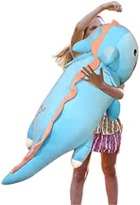 FJMY Dinosaur Plush Throw Pillow, Cute Axolotl Stuffed Animals Toys Dolls, Soft Plushie Dino Cuddle Plushies for Kids Birthday (Blue,31.4in/80cm)