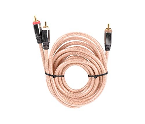 Prolinx RCA Subwoofer Cable,1 Male RCA to 2 Male RCAs for Home Theater and Multiple Amplifier Systems,Dual Shielding,OFC 99.99percent Copper Conductor,24kt (2 Micron) Gold Plated RCA Connectors,9 ft.,SW-9F