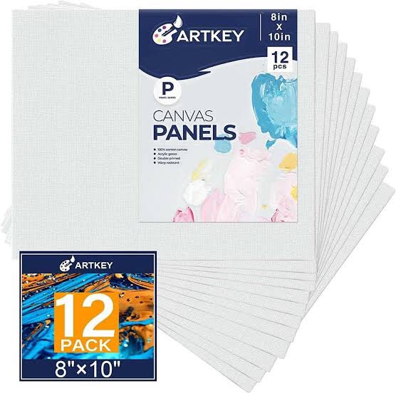 12-Pack of 8x10 Inch Canvas Panels for Painting