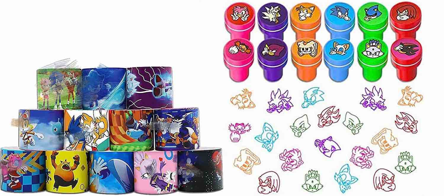 Sonic Party Favors?Sonic Birthday Party Supplies for Boys Girls, Perfect for Goodie Bags, Carnival Prizes