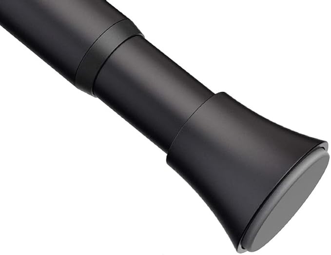 EBOATOP Tension Curtain Rod - Black Shower Curtain Rod - Adjustable 32 to 72 inch Spring Tension Shower Rod No Drilling Non Slip, Matte Black