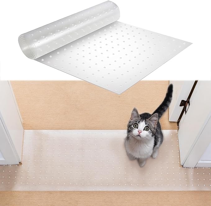 Scratch-Proof Carpet Protector for Pets, for Doorways, Anti-Slip, Customizable Fit, Heavy Duty, 3.6ft, Cat Carpet Protector for Doorway