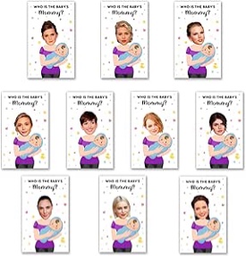 Baby Shower Scratch Off Game Cards, who is the Baby's Mommy Scratch Off Lottery Tickets Baby Shower Party Games Party Diaper Raffle or Ice Breaker Ideas Game, 35 Cards-Purple