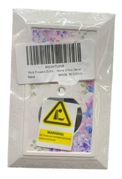 Pink Flowers Outlet Light Switch Cover Decorative Plastic Switch Plates and Outlet Covers Wall Plates for Electrical Kitchen Home Office Decor