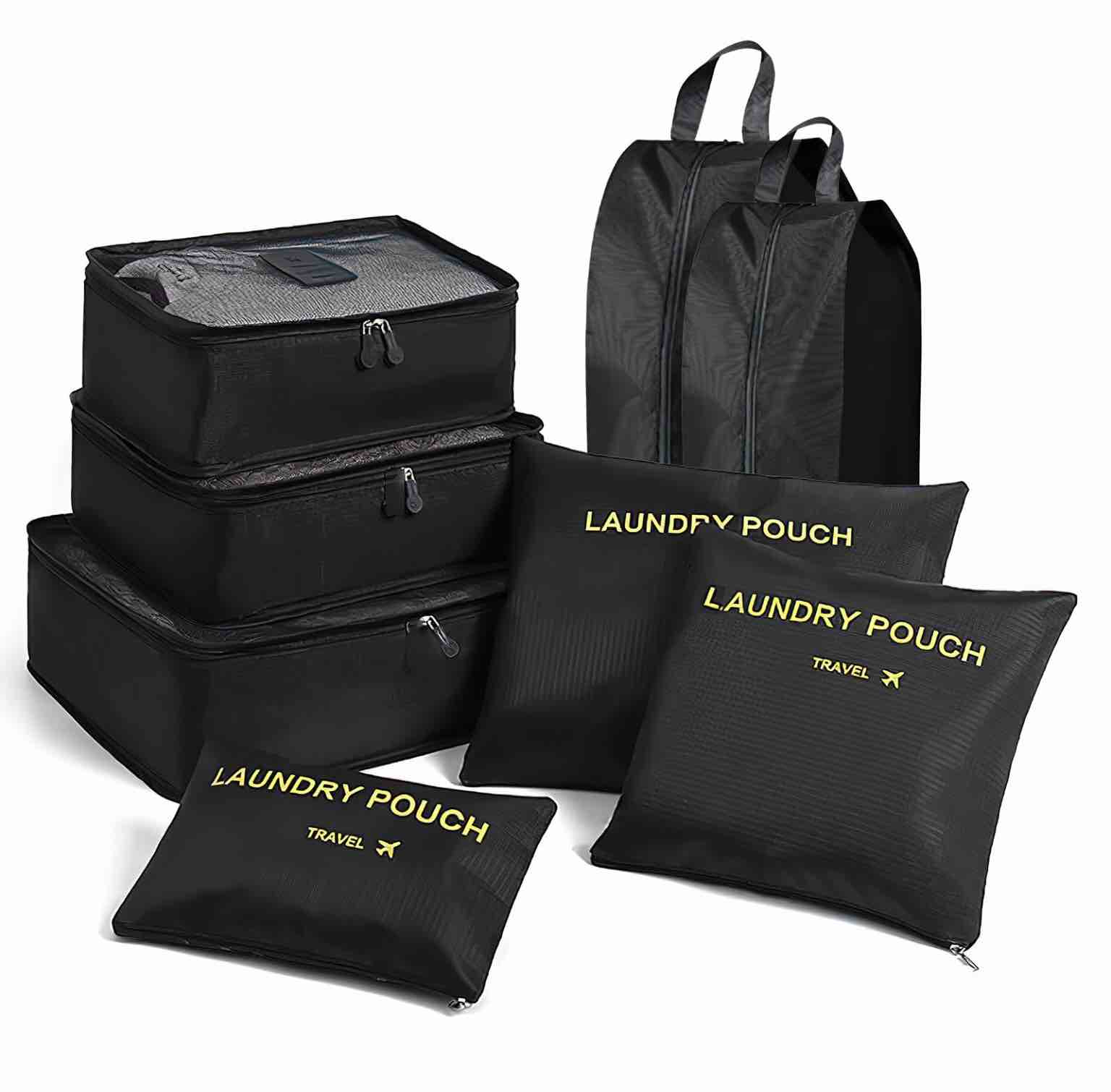 Packing Cubes for Suitcases, 8 Set Packing Cubes Travel Essentials For Carry On Luggage, Travel Accessories With Shoe Bag, Underwear Bag, Cable Organizer Bag