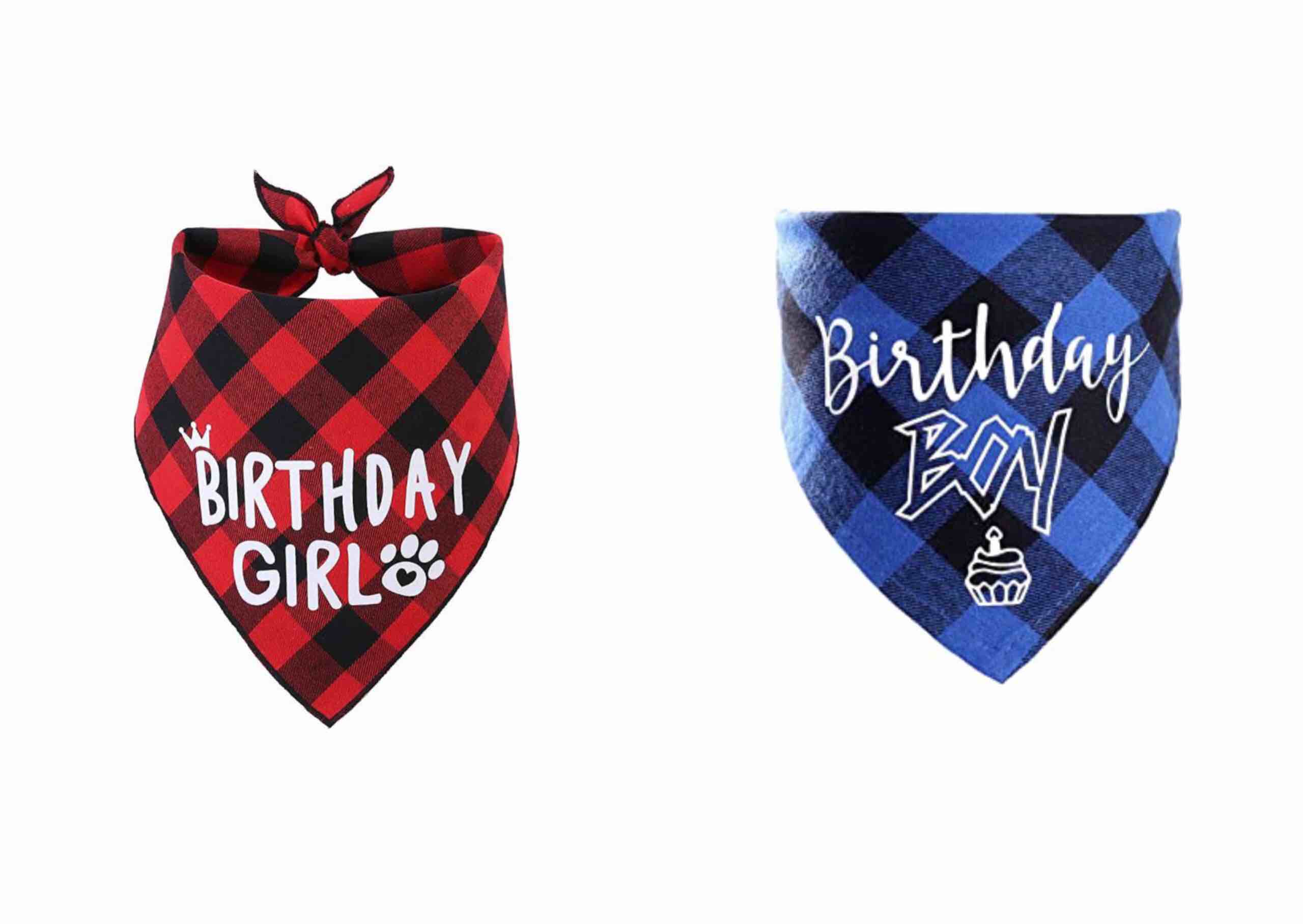 Bnibol Birthday Dog Bandana Pet Bandana for Small Medium Large Dogs Cats Pets (2Pack (Birthday Boy+Girl)