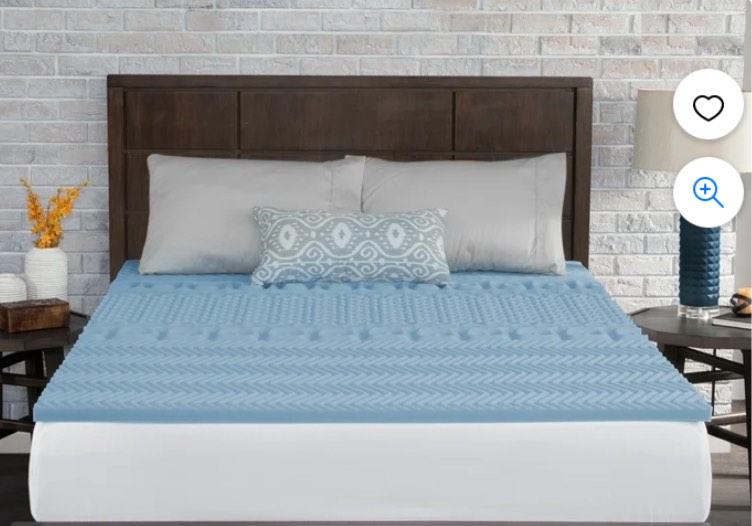 Mainstays 1.5” 7-Zone Memory Foam Mattress Topper Full