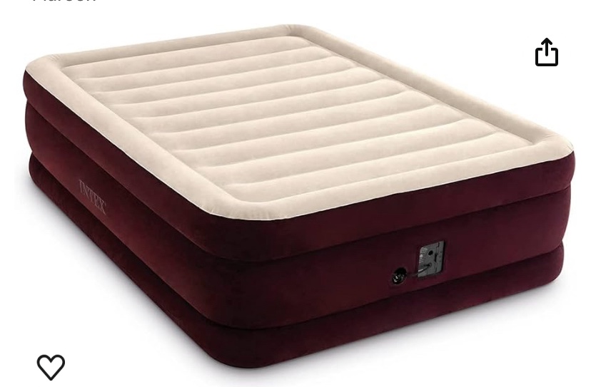 Bestway Maroon 20 Queen Air Mattress with Built-in Pump