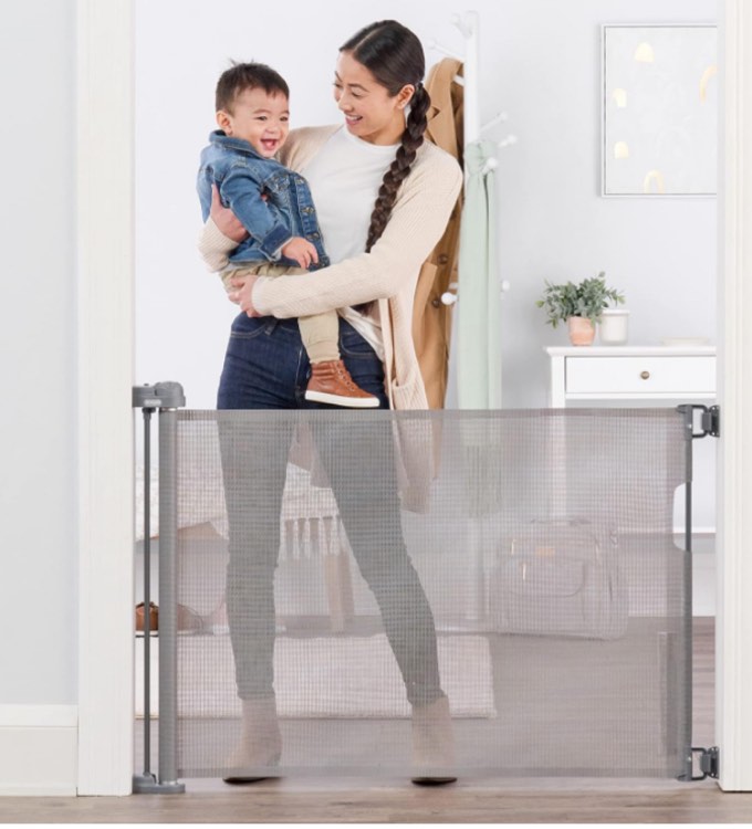 Regalo Fabric Retractable Baby Gate - Gray