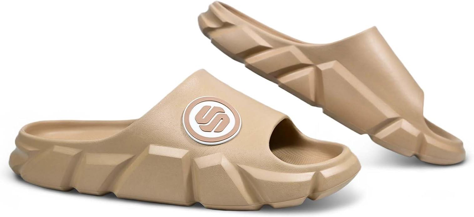 SOLOEVER Cloud Slides for Women and Men, Non-Slip Quick Drying Pillow Slippers, Soft Comfort Bathroom Shoes, Unisex Thick Sole Open Toe Slide Sandals for Indoor & Outdoor