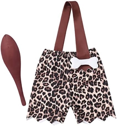 FYMNSI Toddler Kids Caveman Costume Baby Girls Boys Historical Stone Age Cave Man Cavegirl Outfits, Brown - Leopard, 12-18 Months