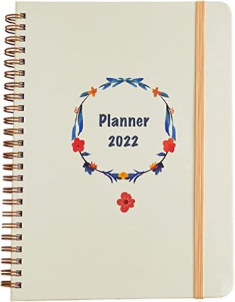 2022 Planner Diary - A5 Academic Diary Weekly & Monthly Planner from Jan 2022 - Dec 2022 with Monthly Tabs and Inner Pocket, 21.5 x 15.7 cm (Yellow)