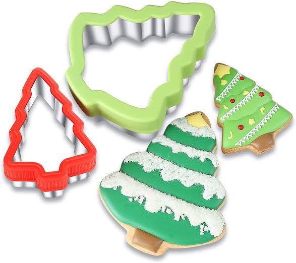 Christmas Tree Cookie Cutters 2 Pieces 2 Sizes Cookie Cutters Christmas Shapes with Grips ETERSION®