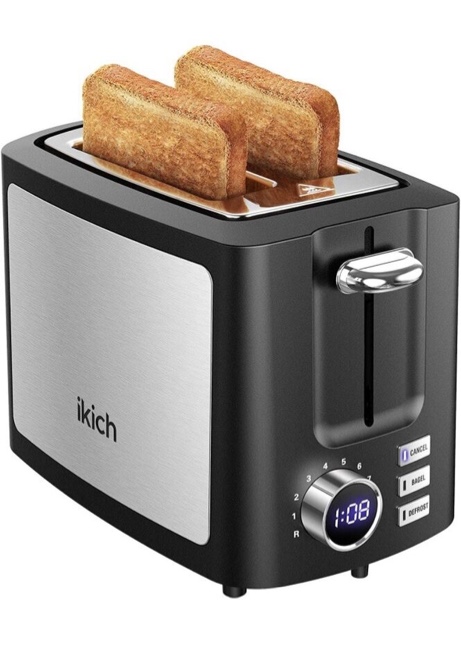 IKICH Toaster 2 Slice 9 Settings, LCD Screen Stainless Steel, Wide Slot