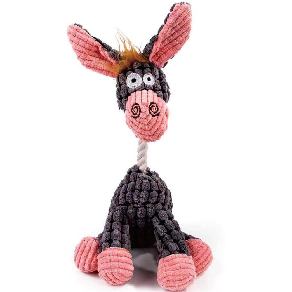 Dog Plush Toys,Suitable for Medium and Large Aggressive Chewers, Durable Squeak Dog Toys,Cute Cotton Dog Chew Toys KIIOYRGS (Grey?Donkey?)