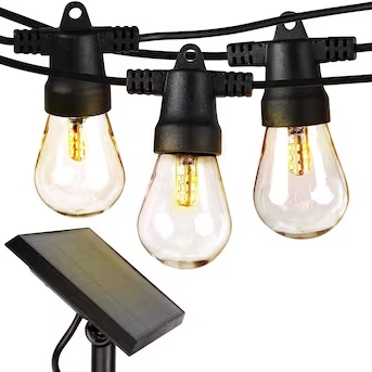 Solar Black Indoor/Outdoor Yard String Lights
