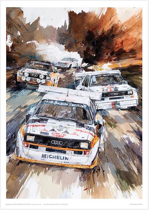 PRINFAST Watercolor Car Room Wall Decor Poster - Made with Love in the Vietnam (11.7x16.5 inch, Unframed)